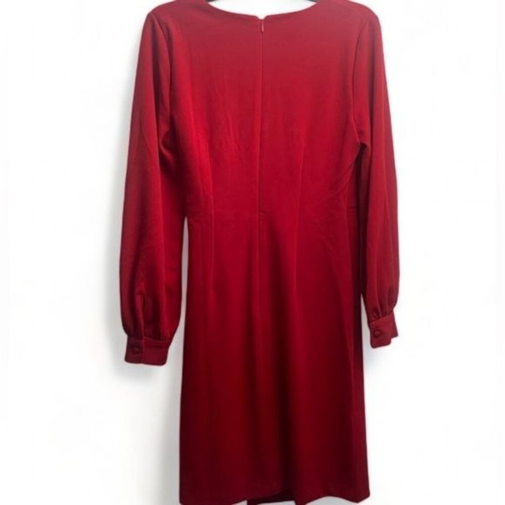 Red Dress, Long Sleeves, DKNY Brand - Picture 3 of 7